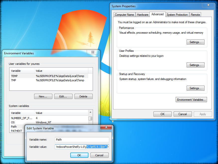 Adjust your **Path** system environment variable